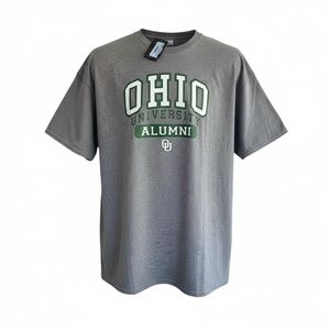 GILDAN Ohio University Alumni Mens 3XL Heathered Gray Dry Blend Tee Shirt NWT